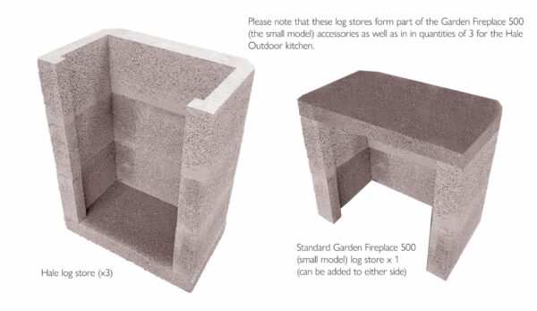 Log store for Small Garden Fireplace